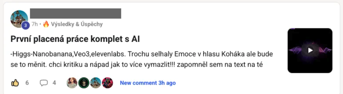 Příspěvek člena komunity