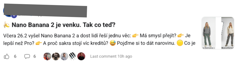 Příspěvek člena komunity