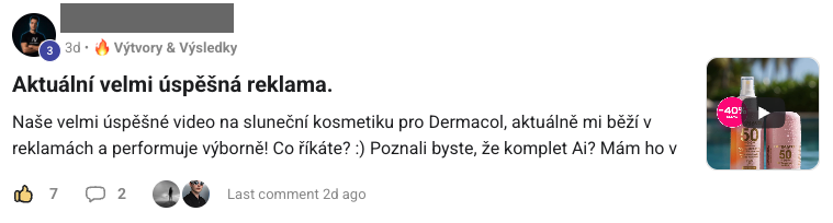 Příspěvek člena komunity