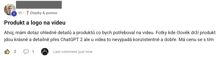 Příspěvek člena komunity